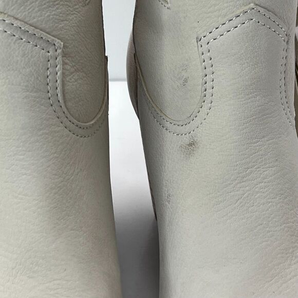 Dolce Vita Liona Leather Western Fringe Ankle Boots Pull On Cream Women's 10 NWD - Picture 9 of 9